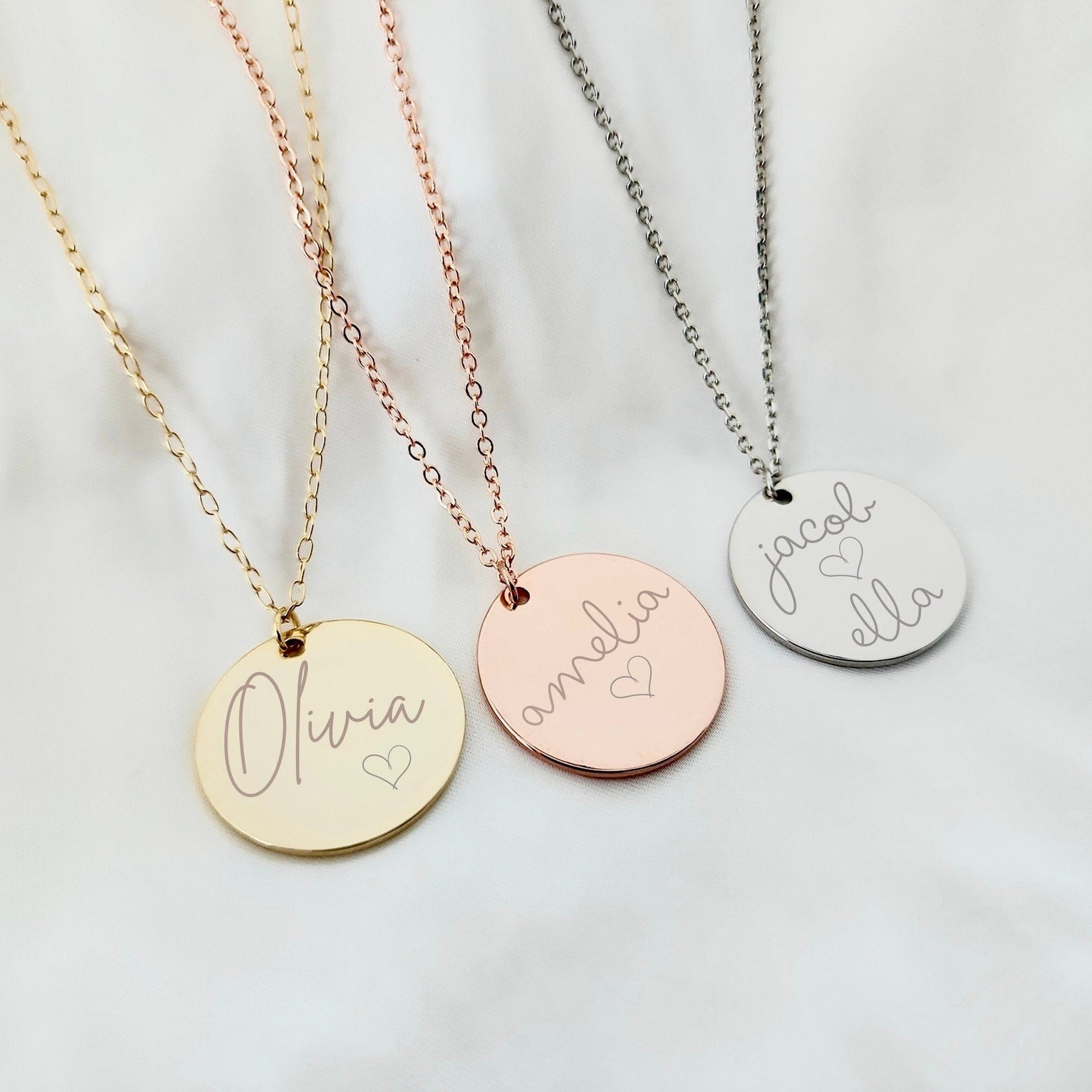Disc Necklace, Personalized Disc Necklace, Custom Coin Necklace, Birthday Gift for Her
