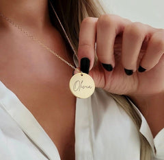 Disc Necklace, Personalized Disc Necklace, Custom Coin Necklace, Birthday Gift for Her