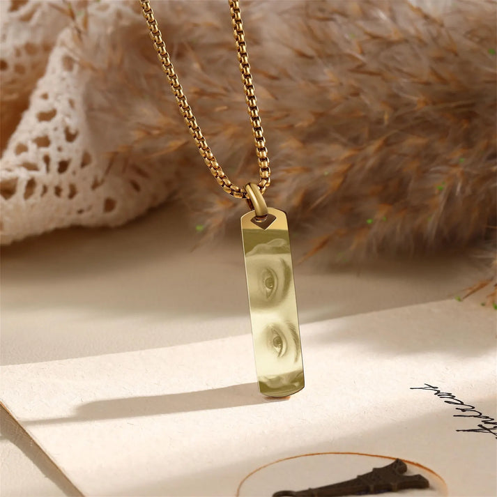 Custom Eye Engraved Necklace – Personalized Photo Pendant for Him or Her – Memorial Gift